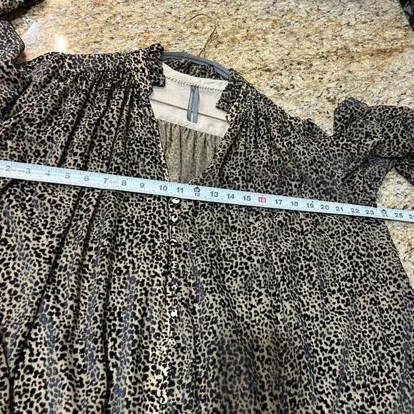 Anthropologie The Estela Sheer Printed Blouse: Burnout Edition, Med - Picture 8 of 11